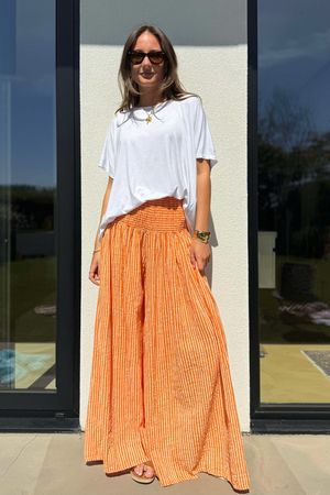 パンツ LA FAVOLA/Hoolywood Pants/Chalk Stripe Chalk-stripe pants - Women | MANGO OUTLET USA